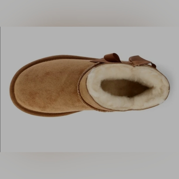 Paw by BEARPAW Amelia Boot Wool Liner, Bow In Hickory Size 8 NWOT - Picture 3 of 9